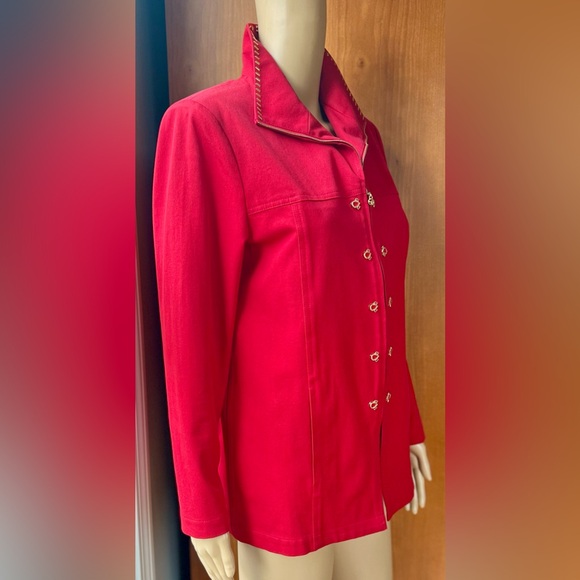 ST. JOHN SPORT Red & Gold Cotton Jacket Size P - Picture 5 of 12